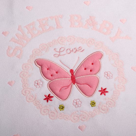 Păturică pentru bebeluși fluturaș roz