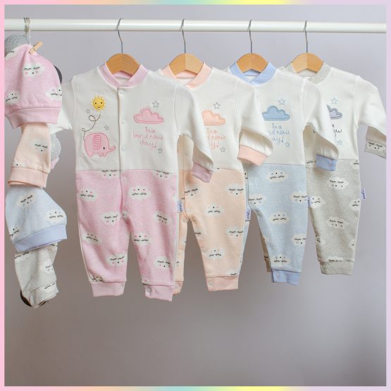 Pijama haioasă de bebeluși cu elefănțel (56-62-68 cm)