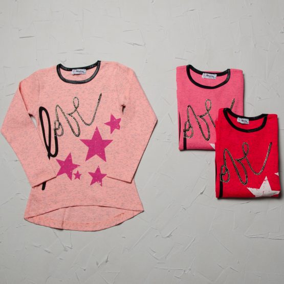 Bluză colorată de fetițe cu steluțe ( 4-8 ani)