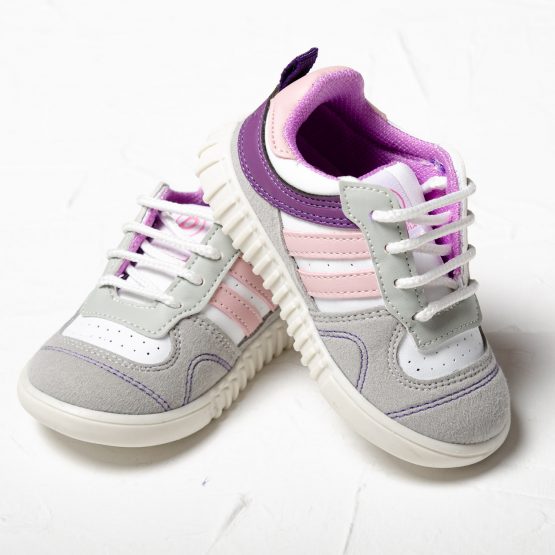 Pantofi sport de fete cu șiret Pappix ♥ Pink Stripes