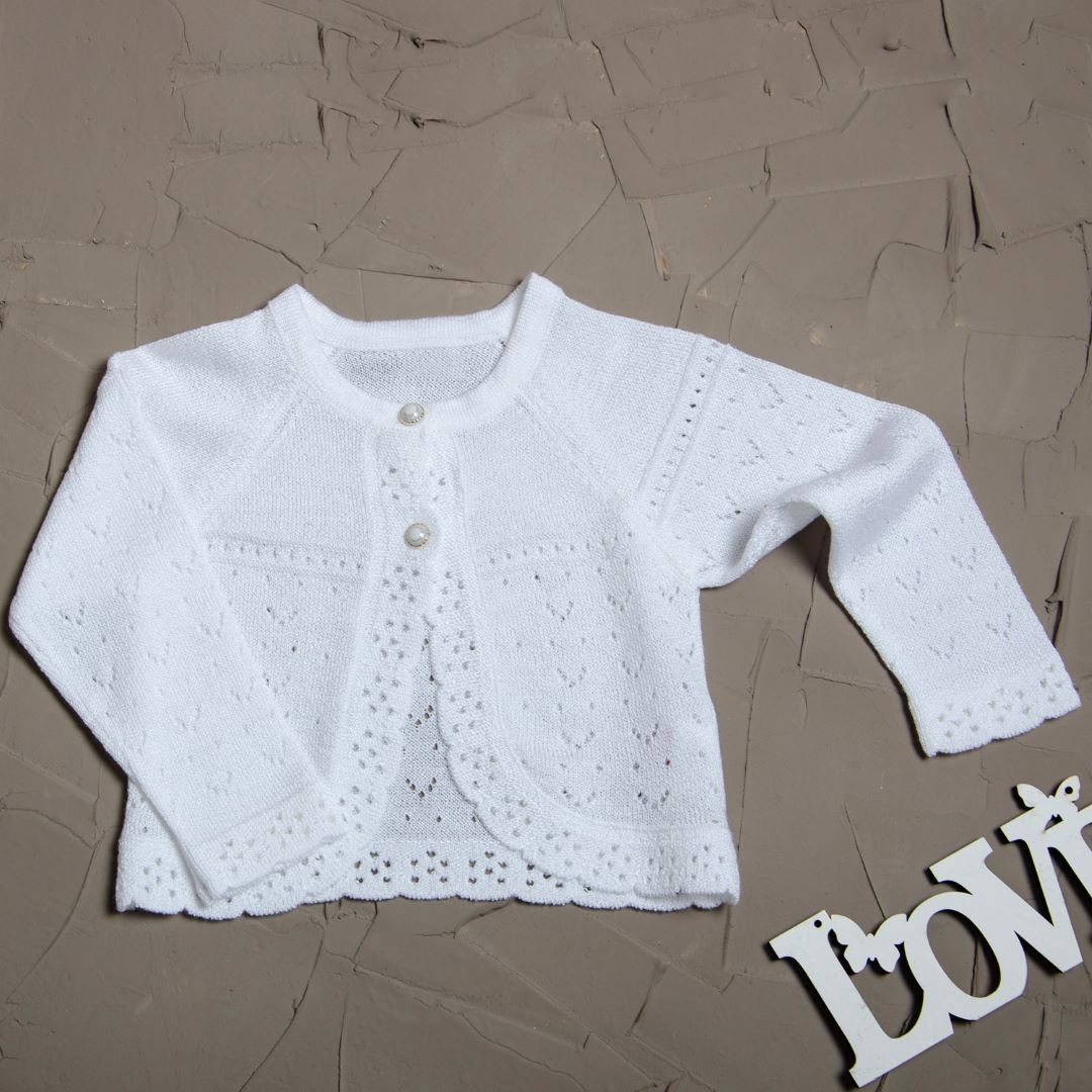 Come up with trial Bakery Bolero tricotat alb de bebeluși. haine de copii elegante. Bolero fetite.