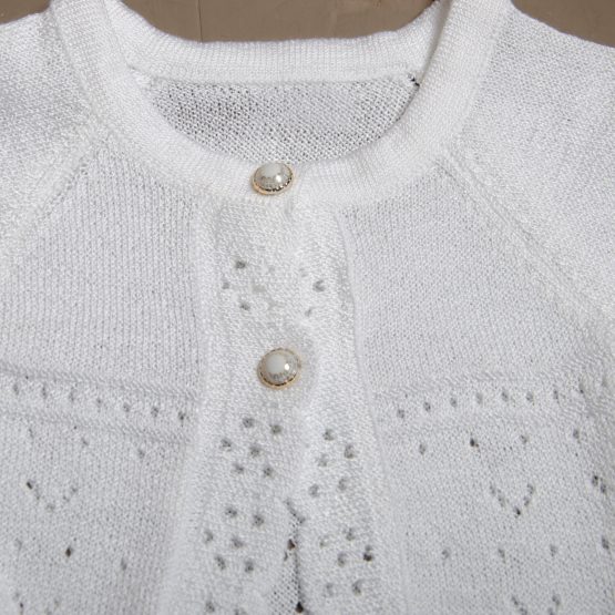 Bolero tricotat alb de bebeluși ( 80-86-92 cm)
