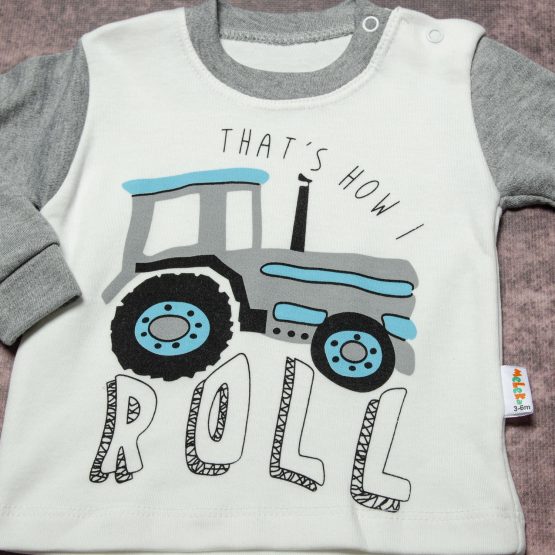 Pijama de bebelusi cu tractoraș