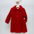 Palton roșu de fetițe cu blăniță la guler (3-4-5-6 ani)