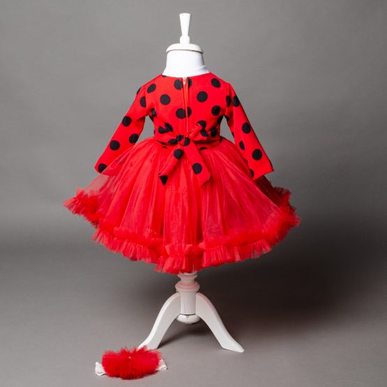 Rochiță elegantă roșie cu buline Gărgăriță (3-12 luni)