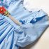 Rochiță albastra de fete cu floricele brodate Guvenir (2-5 ani)