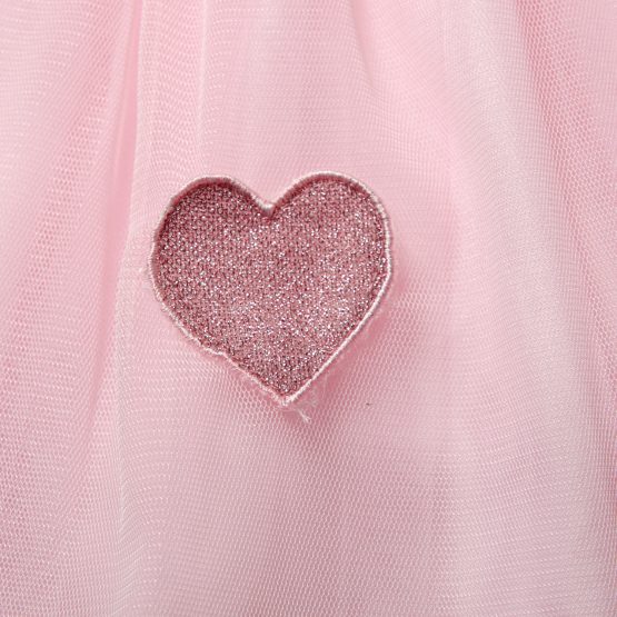 Rochiță elegantă de fetițe roz cu sclipici și inimioare