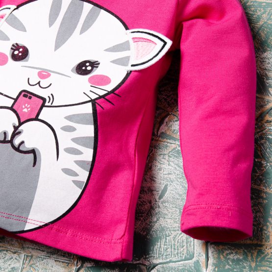Bluză ciclame de fetițe Kitty Phone Peri