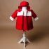 Rochiță de botez cu paltonaș și pălărie roșie