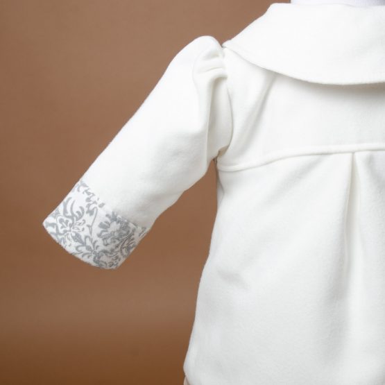 Rochiță de botez cu paltonaș imprimat