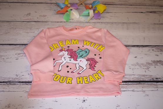 Pijama roz de fetițe 3-6 ani Unicorn
