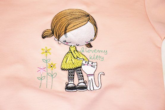 Bluză de fetițe 1-5 ani Girl with Kitty