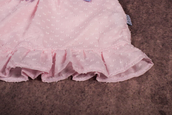 Rochiță roz cu bentiță și chiloțel pentru bebeluși ( 3-6-9 luni)