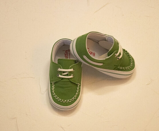 Pantofiori verzi de băieți cu șiret
