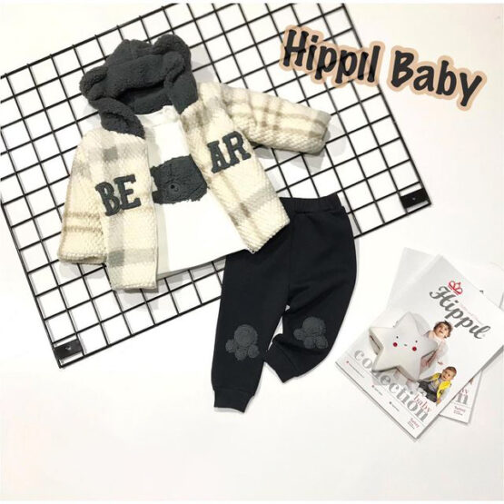 Costum de bebeluși cu geacă de blăniță Bear (3-18 luni)