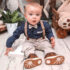 Set elegant pentru bebe cu pantaloni cu bretele și cămașă albastră tip body cu papion(6-24 luni)