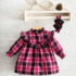 Rochiță elegantă din stofă în carouri pentru bebe ( 6-24 luni)