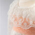Rochiță elegantă albă din dantelă pentru botez cu fundiță somon (0-3/3-6 luni)